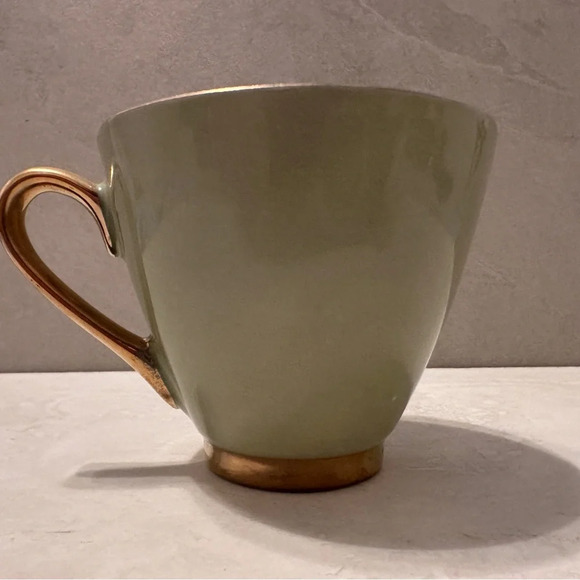 VINTAGE Coffee Tea Set  FRED ROBERTS CO.  Sage Green Cup & Saucer - Picture 4 of 8
